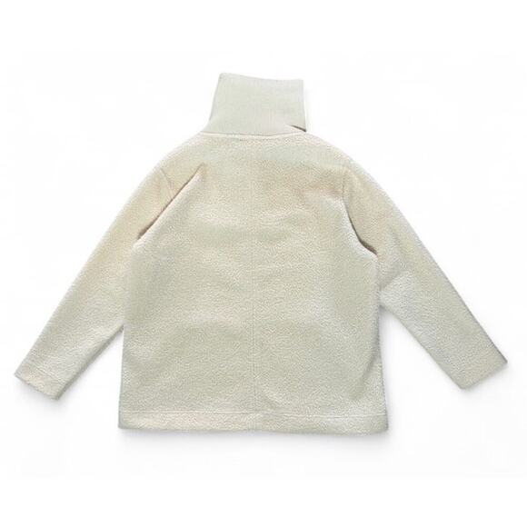 Women’s Lands End Cream Cozy Boucle Fleece Pullover Quarter-Zip Sweater Size XL - Picture 6 of 6